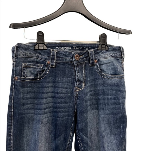 Cowgirl Tuff Never Give Up Medium Wash Bootcut Jeans - Picture 3 of 7